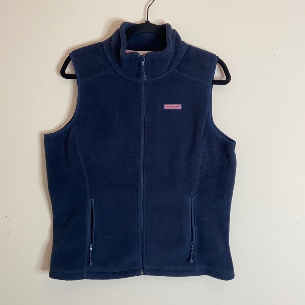 Vineyard vines navy blue fleece vest